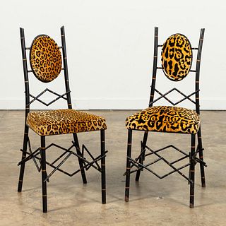 PR, WROUGHT IRON BLACK & GOLD DINETTE CHAIRS