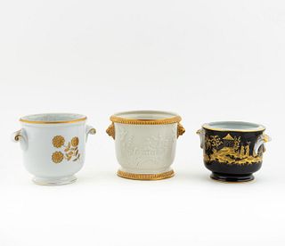 GROUP OF THREE TIFFANY & CHELSEA HOUSE CACHEPOTS