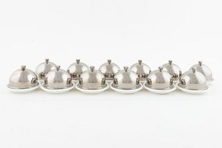 SET 12, FORTESSA INDIVIDUAL COVERED BUTTER DISHES