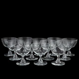 SET 12, SWEDISH CRYSTAL CHAMPAGNE/SHERBET GLASSES