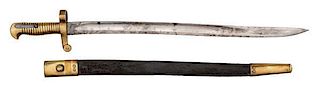 Rare Brass Handle Saber Bayonet for Henry Militia Rifle 