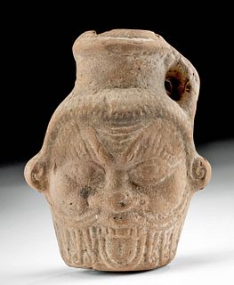 Romano-Egyptian Pottery Jar - Head of Bes