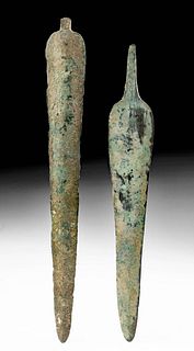 Pair of Luristan Copper Spear Heads