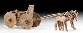 Fine Anatolian Bronze Toy Chariot w/ Oxen