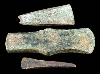 3 Canaanite Bronze Tools - Chisel & Axe Heads