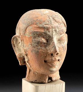 Exhibited 4th C. Indian Gupta Terracotta Head of Woman