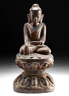 18th C. Thai / Cambodian Gilded Wood Buddha