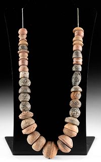 Manabi Pottery Spindle Whorl Bead Necklace