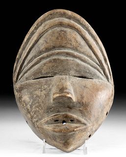 Early 20th C. African Wooden Dan Mask