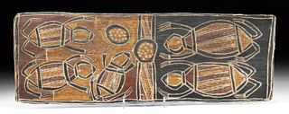 Australian Aboriginal Bark Painting by Bob Bilinyarro