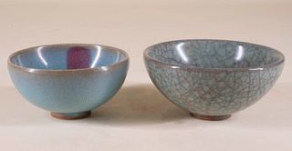 Jun Ware Bowl and Crackle Glazed Celadon Bowl