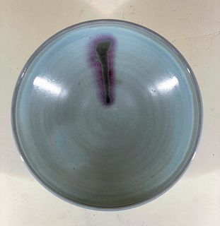 Jun Ware Bowl with Purple Manganese Splash