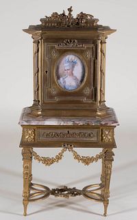 Miniature Louis XVI Style Marble & Bronze Cabinet