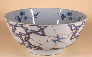 Tin Glazed English Delft 'Cracked Ice' Bowl