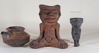 Three MesoAmerican-Type Pottery Articles