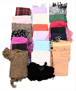 Large Lot of Winter Scarves, to include Balenciaga, pashmina, cashmink, etc, all in used condition.