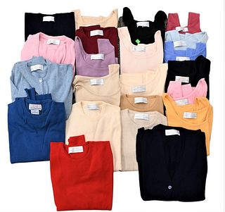 23 Ballantyne Cashmere Sweaters, to include cardigans, crew neck and sleeveless, in good pre-owned condition, size S/M.