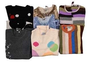 Eight Cashmere Sweaters, to include OGGI, Maus & Hoffman, TSE, Surface, along with others, condition consistent with wear, size medium.
