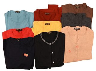 Nine Loro Piana Sweaters, to include cashmere, cashmere blends, in a variety of colors and styles, size 44, M/L, condition consistent with normal wear