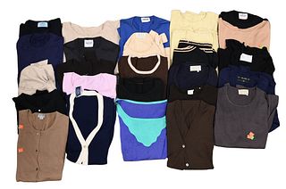 Large Lot of Designer Sweaters, over 24 pieces in a variety of colors and styles, Grand, TSE, Prada, along with others, sizes medium to large, conditi