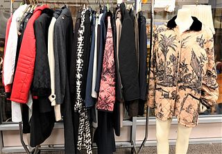 25 Piece Lot of Women's Outerwear, to include raincoats, overcoats, short and long coats; designers include Akris, Magaschoni, Fendi, Quadrille, along