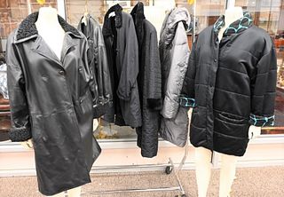 Six Piece Lot of Designer Outerwear, to include leather, nylon, down quilted, fur lined; designers include Loewes, Bally, Escada and Searle, sizes M/L