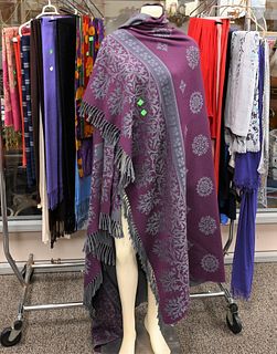 Large Lot of Scarves and Shawls, over 20 pieces, to include silk, woven, cashmere blend, knit and woven, one size, condition consistent with normal we