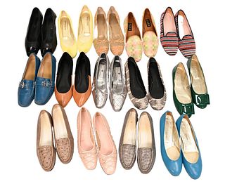 Large Lot of Ladies Designer Flats, to include Carrano, Helene Arpels, Vanelli, Unisa, Zalo, and Roger Vivier, normal use, size 8.