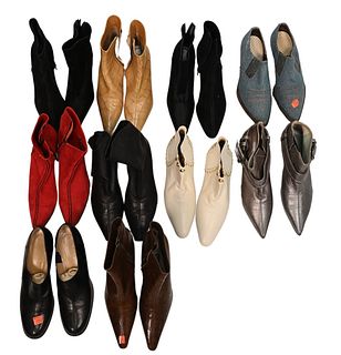 Designer Shoes and Boots, to include Varda, Manolo Blahnik, Gato Morrison, Bally along with others, sizes 8 - 9, pre-owned condition.