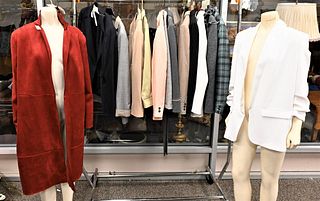 Miscellaneous 17 Piece Lot of Women's Designer Clothing, designers include Zanella, Elie Tahari, Armani, Zara, and others; blazers, coat, pant suit an