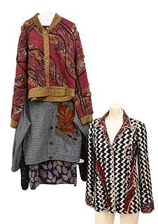 Group of Four Koos Van Den Akker Multicolor Blouses and Jackets, size M/L. Provenance: Connecticut Personal Collection of American Antiques and Orient