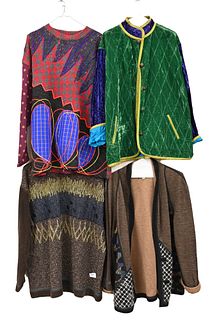 Group of Four Koos Van Den Akker Multicolor Sweaters and Jackets, size M/12. Provenance: Connecticut Personal Collection of American Antiques and Orie