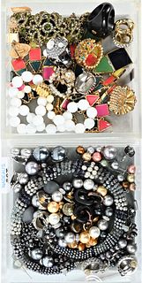 Group of Assorted Costume Jewelry, to include Kate Spade enamel necklace; Replica; Christian Dior; three pairs of Erwin pearl earrings; pearl necklace