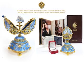 FABERGE FOUNTAIN OF JEWELS MUSIC BOX EGG