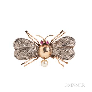 Gold Insect Brooch