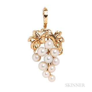 Mikimoto 14kt Gold and Cultured Pearl Pendant