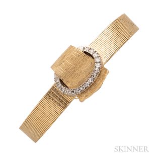 Omega 14kt Gold and Diamond Covered Wristwatch