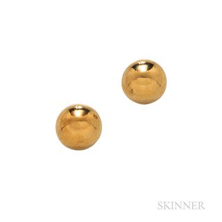 Chiampesan 18kt Gold Dome Earclips