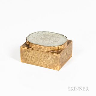 Parcel-gilt Box with Inlaid Jade Plaque