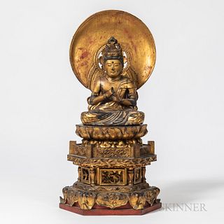 Gilt-lacquered Wood Statue of Dainichi Buddha