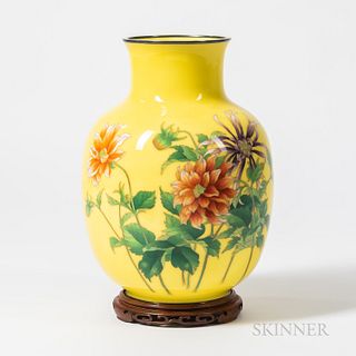 Ando Jubei (1876-1956) Silver Cloisonne Vase