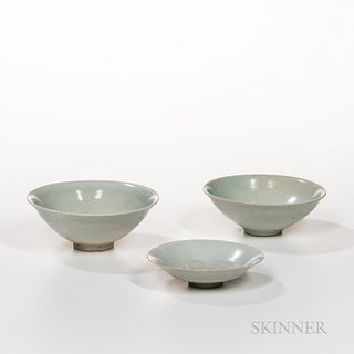 Three Qingbai-glazed Porcelain Wares