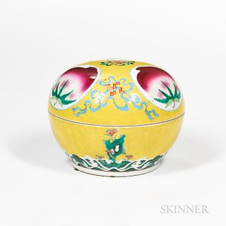 Large Enameled Bowl and Cover