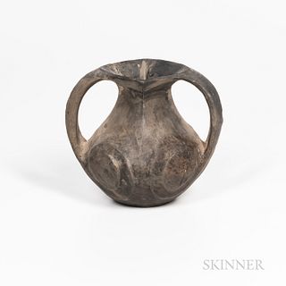 Burnished Black Earthenware Two-handled Amphora