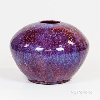 Large Flambe-glazed Jar