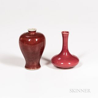 Two Monochrome Glazed Vases