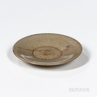 Celadon-glazed Stoneware Plate