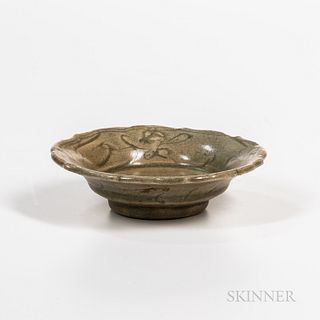 Small Celadon-glazed Stoneware Dish