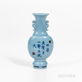 Clair-de-lune-glazed Wall Pocket Vase