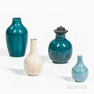Four Small Glazed Ceramic Items